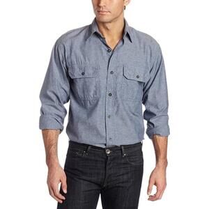 Carhartt Relaxed Fit Chambray Button-Down Shirt Blue Size 2XL